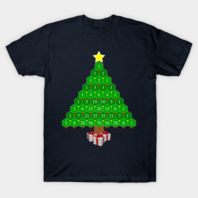 Pascal's Triangle Math Christmas Tree T-Shirt by Rewstudio